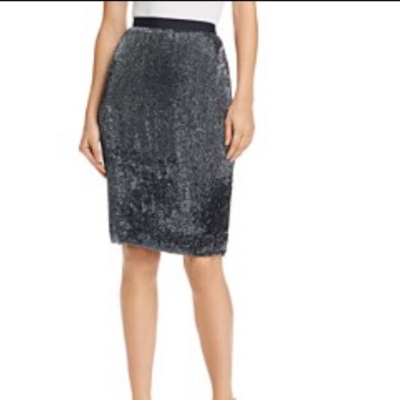 NWT JOIE Beaded Edryce Pencil Skirt Blue - Picture 2 of 9